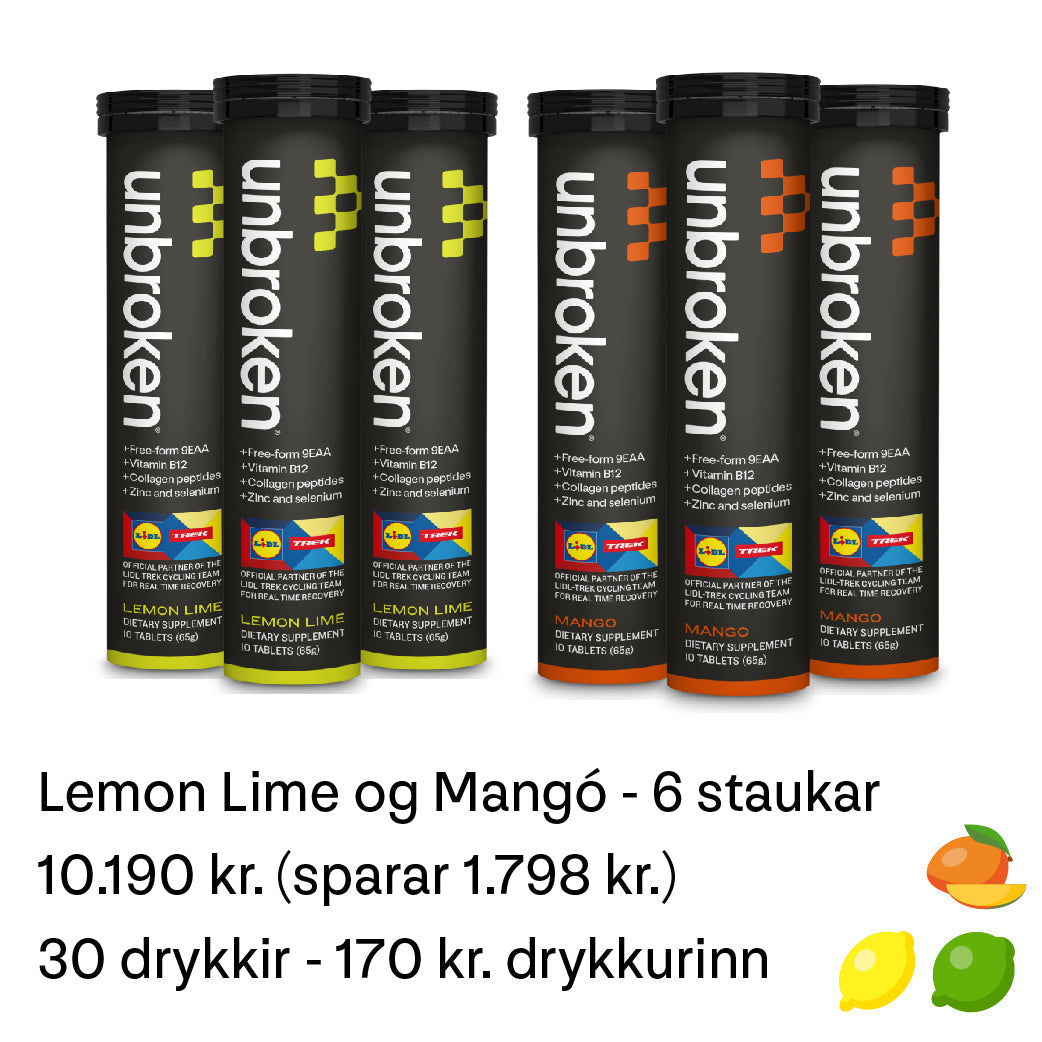 LEMON LIME (3 STAUKAR) OG MANGÓ (3 STAUKAR)
